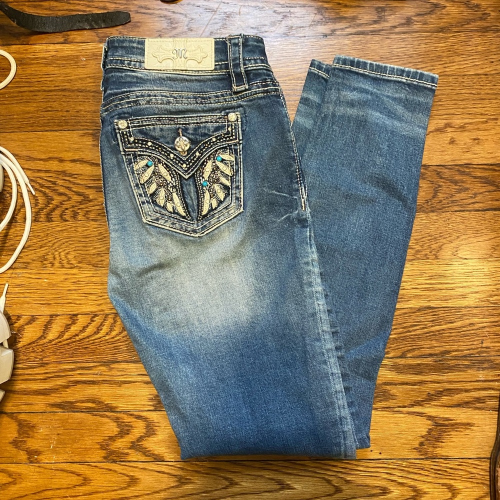 Miss me Embellished Pocket Mid-Rise Women’s Jeans - Blue